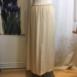 Cream Silk Maxi Skirt